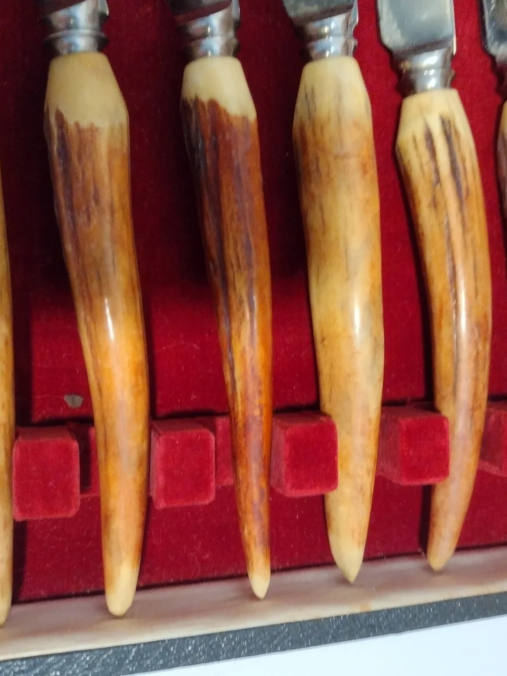 Taylor Witness Sheffield England Vintage Antler Knife & Fork Set